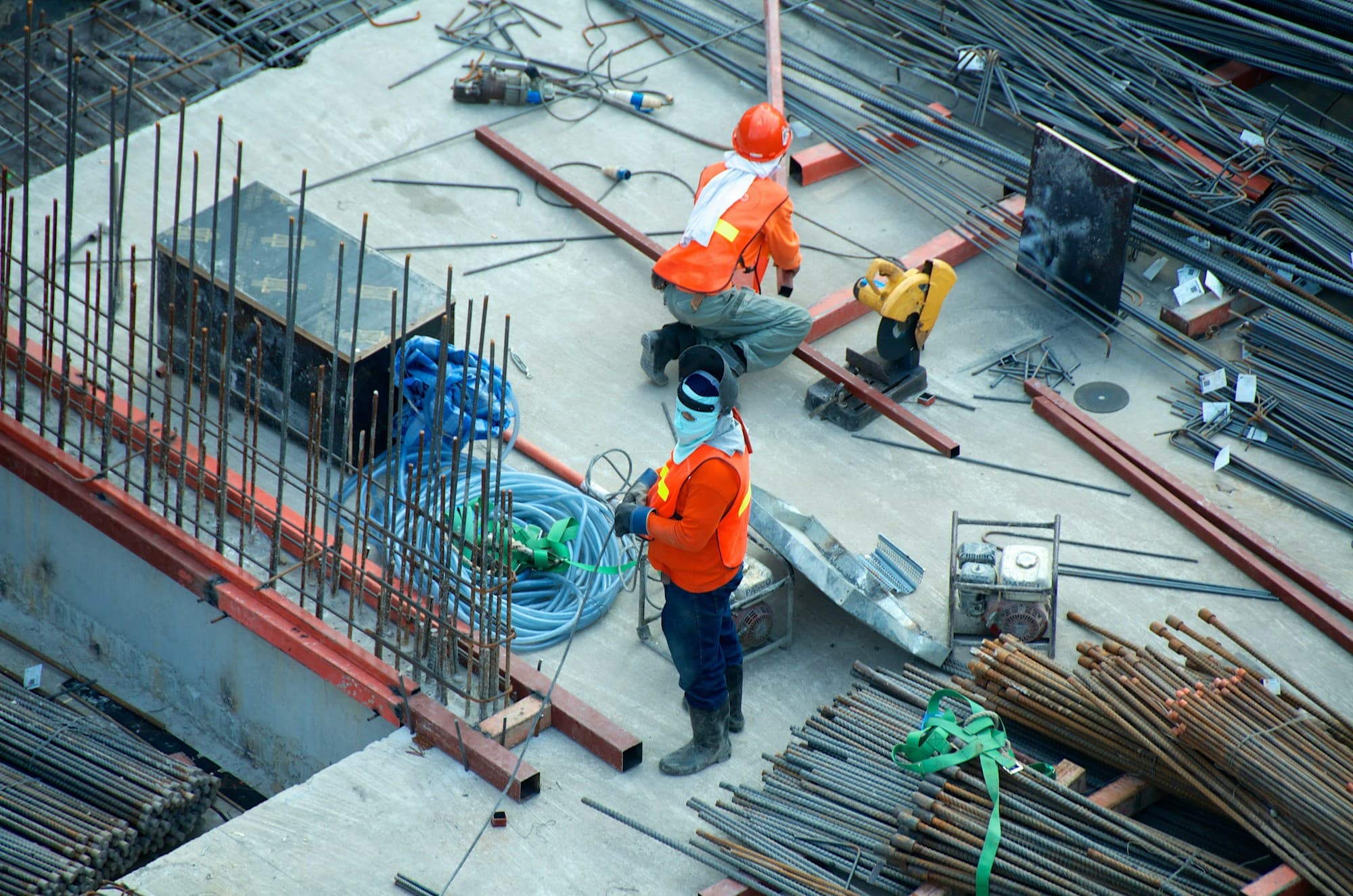Framing crew working on a residential build
