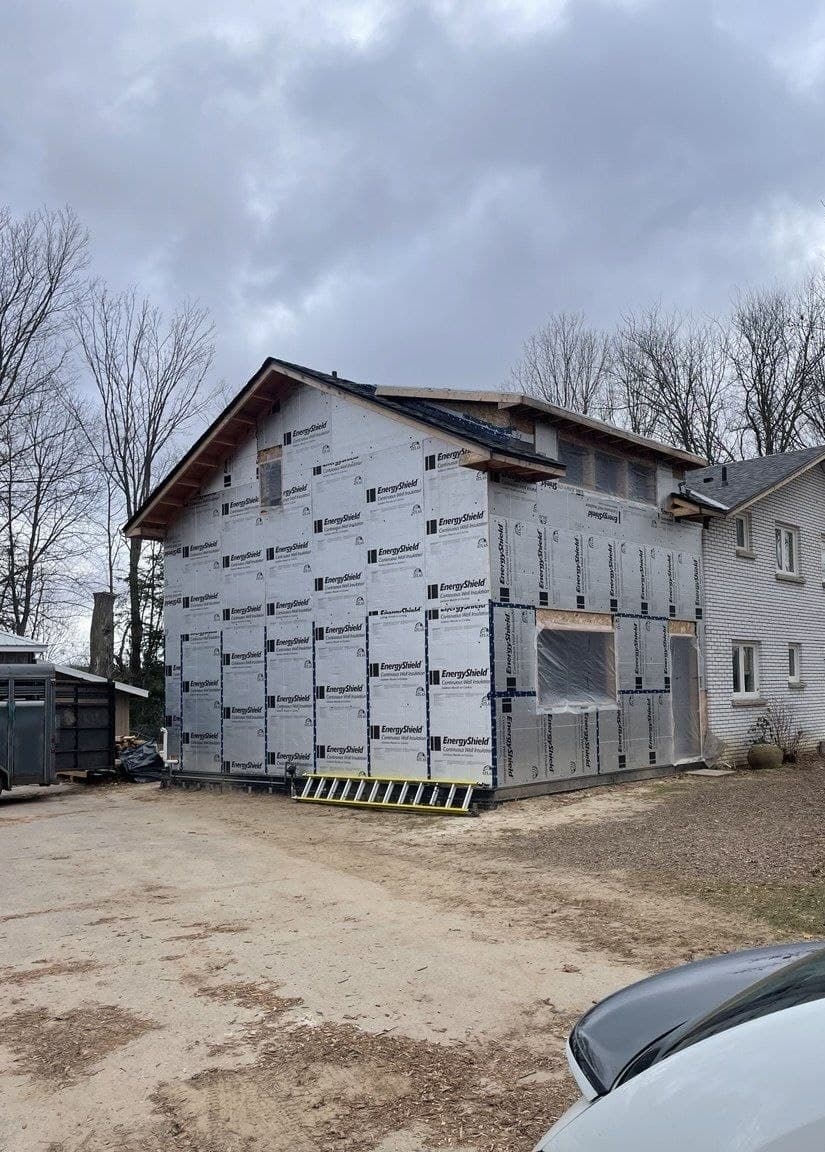 Home addition framing in Barrie
